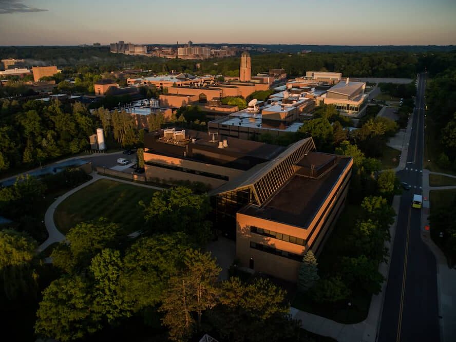 View of University of Michigan north campus